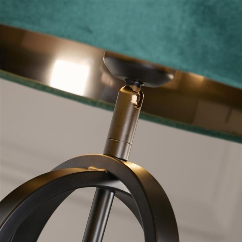 Searchlight-91101EM - Chic - Black Table Lamp with Emerald Velvet Shade