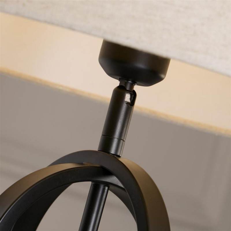 Searchlight-91101NA - Chic - Black Table Lamp with Natural Shade