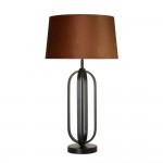 Chic - Black Table Lamp with Burnt Orange Shade
