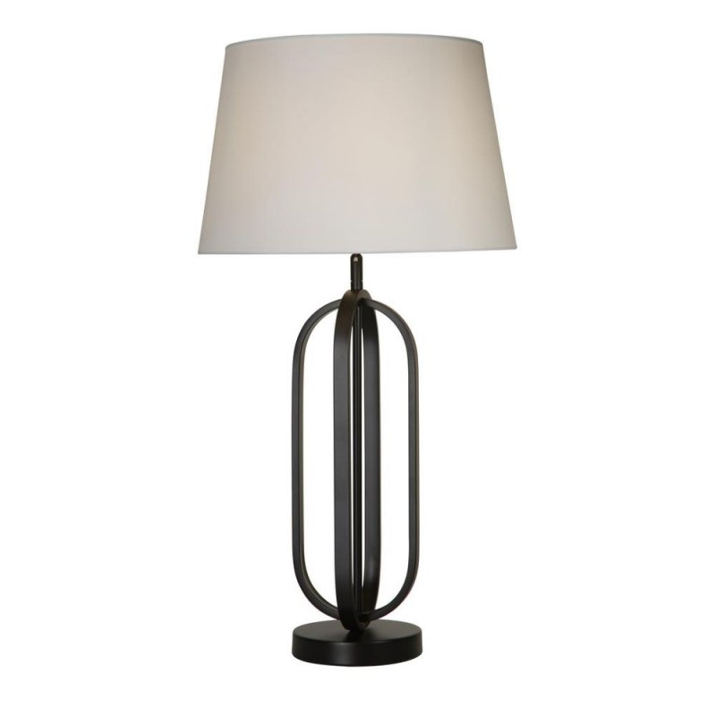 Searchlight-91101WH - Chic - Black Table Lamp with White Shade
