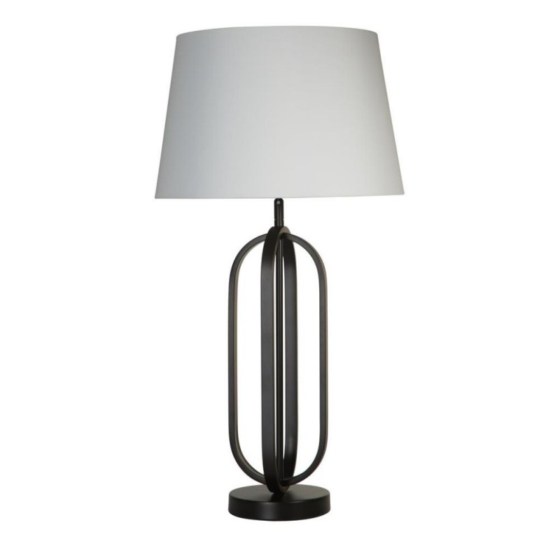 Searchlight-91101WH - Chic - Black Table Lamp with White Shade