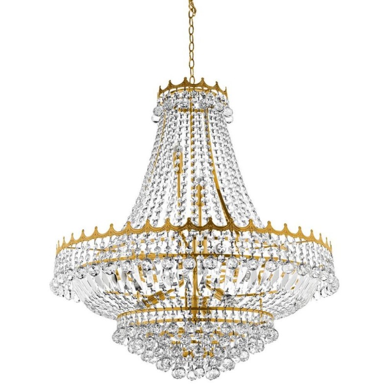 Searchlight-9112-82GO - Versailles - Traditional Gold 13 Light Chandelier with Crystal