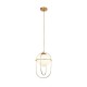 Searchlight-9131PB - Axis - White Glass with Gold Cage Single Pendant