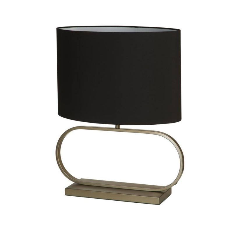 Searchlight-92102BK - Sleek - Bronze Table Lamp with Black Shade
