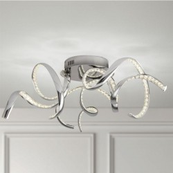 Twirls - Chrome LED Flush with Crystal Twirls - Chrome LED Flush with Crystal