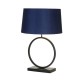 Searchlight-93101AZ - Elegant - Matt Black Table Lamp with Navy Velvet Shade