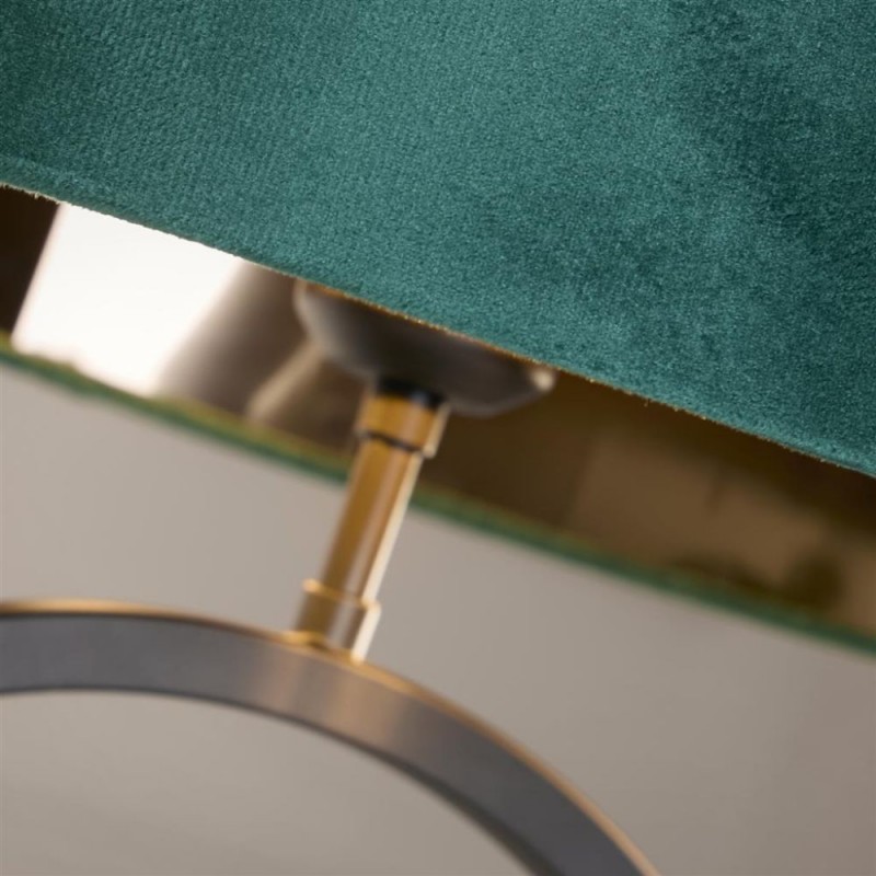 Searchlight-93101EM - Elegant - Matt Black Table Lamp with Emerald Velvet Shade