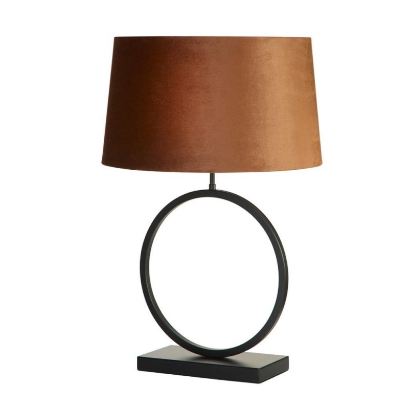 Searchlight-93101OR - Elegant - Matt Black Table Lamp with Orange Velvet Shade