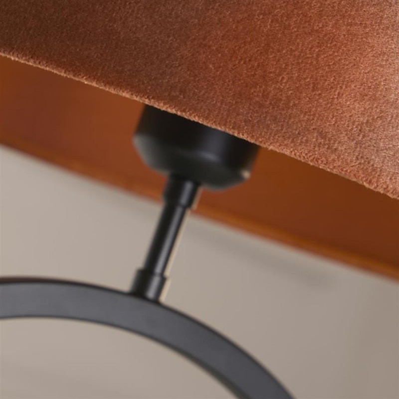 Searchlight-93101OR - Elegant - Matt Black Table Lamp with Orange Velvet Shade