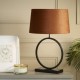 Searchlight-93101OR - Elegant - Matt Black Table Lamp with Orange Velvet Shade