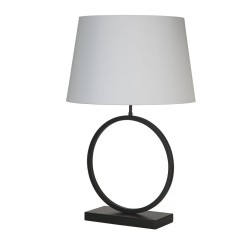 Elegant - Matt Black Table Lamp with White Shade