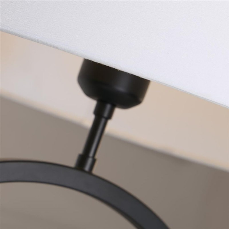 Searchlight-93101WH - Elegant - Matt Black Table Lamp with White Shade