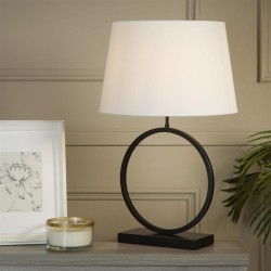 Elegant - Matt Black Table Lamp with White Shade