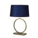 Searchlight-93102AZ - Elegant - Bronze Table Lamp with Navy Velvet Shade
