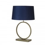 Elegant - Bronze Table Lamp with Navy Velvet Shade