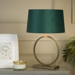 Elegant - Bronze Table Lamp with Emerald Velvet Shade