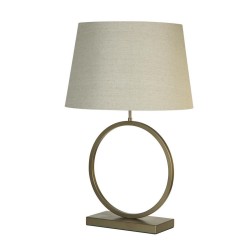 Elegant - Bronze Table Lamp with Natural Shade