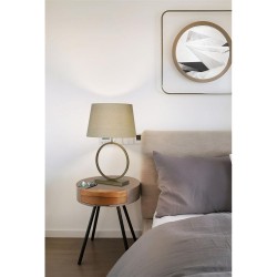 Elegant - Bronze Table Lamp with Natural Shade