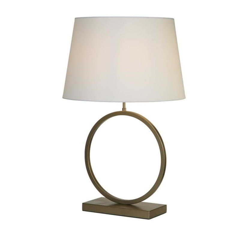 Searchlight-93102WH - Elegant - Bronze Table Lamp with White Shade