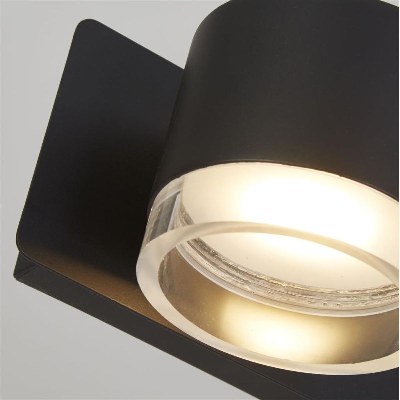 Searchlight-93290-3BK - Tumbler - LED Matt Black & Clear Acrylic 3 Light Wall Lamp