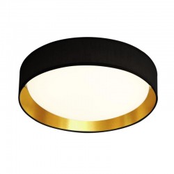 Gianna - LED Black with Gold Fabric & White Small Flush