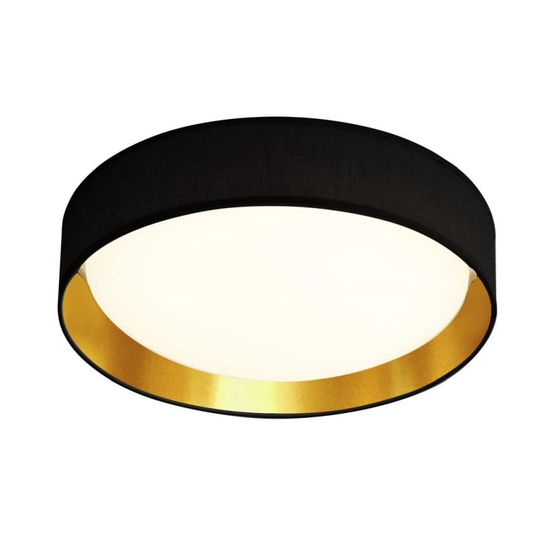 Searchlight-9371-37BGO - Gianna - LED Black with Gold Fabric & White Small Flush