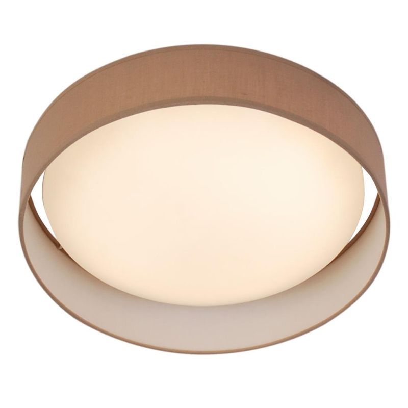 Searchlight-9371-50BR - Gianna - LED Brown Fabric & White Flush