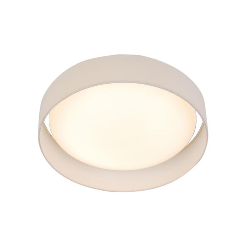 Searchlight-9371-37WH - Gianna - LED White Fabric Small Flush with Diffuser