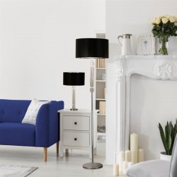 Kylie - Black Shade & Chrome with Glass Table Lamp Kylie - Black Shade & Chrome with Glass Table Lamp