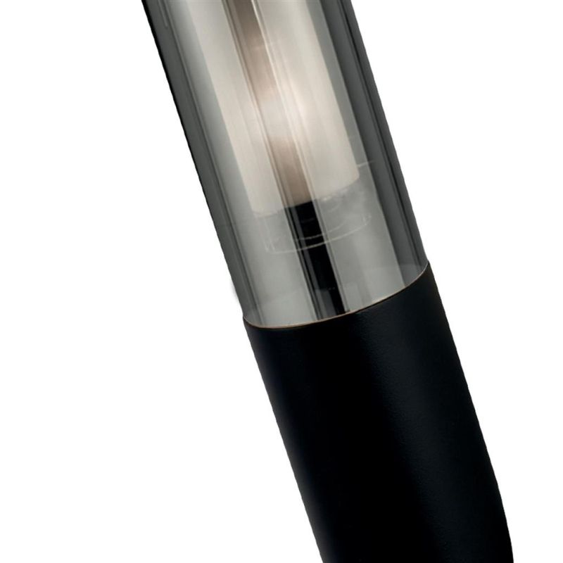 Searchlight-93901BK-PIR - Batton - Black PIR Wall Lamp with Smoked Diffuser