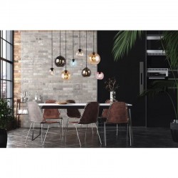 Mardi Gras II - Multicoloured Glass & Black 8 Light over Island Fitting