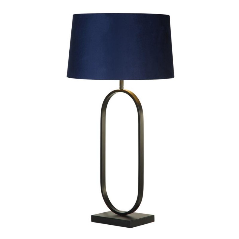 Searchlight-94101AZ - Modish - Black Table Lamp with Navy Velvet Shade