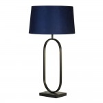 Modish - Black Table Lamp with Navy Velvet Shade