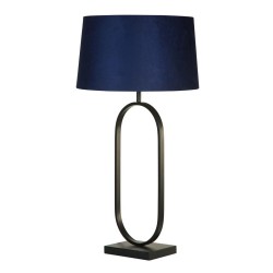 Modish - Black Table Lamp with Navy Velvet Shade