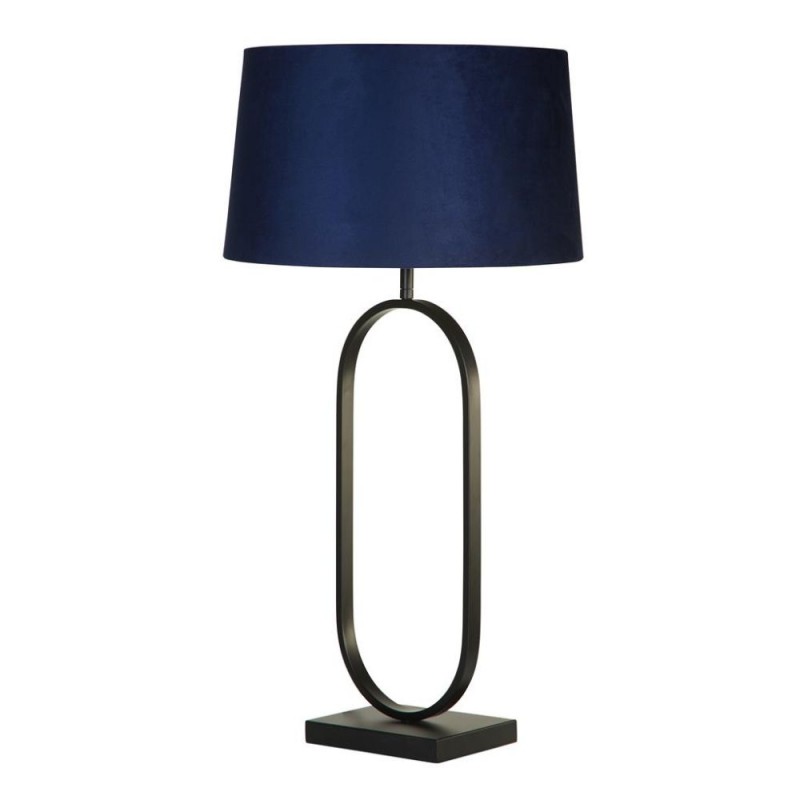 Searchlight-94101AZ - Modish - Black Table Lamp with Navy Velvet Shade