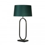 Modish - Black Table Lamp with Emerald Velvet Shade