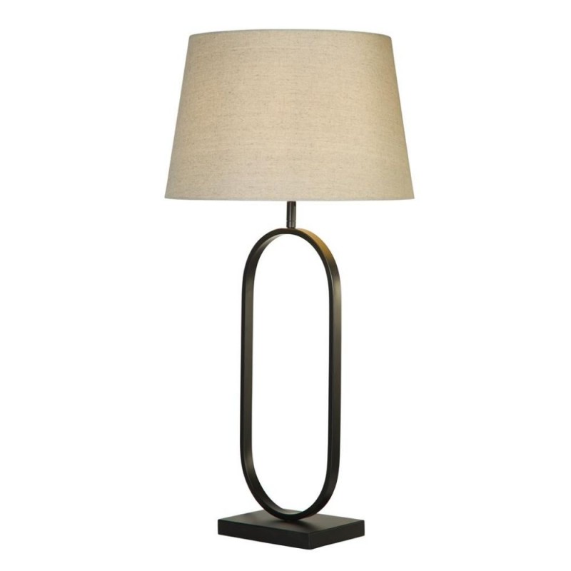 Searchlight-94101NA - Modish - Black Table Lamp with Natural Shade