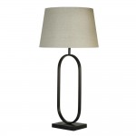 Modish - Black Table Lamp with Natural Shade