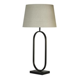 Modish - Black Table Lamp with Natural Shade