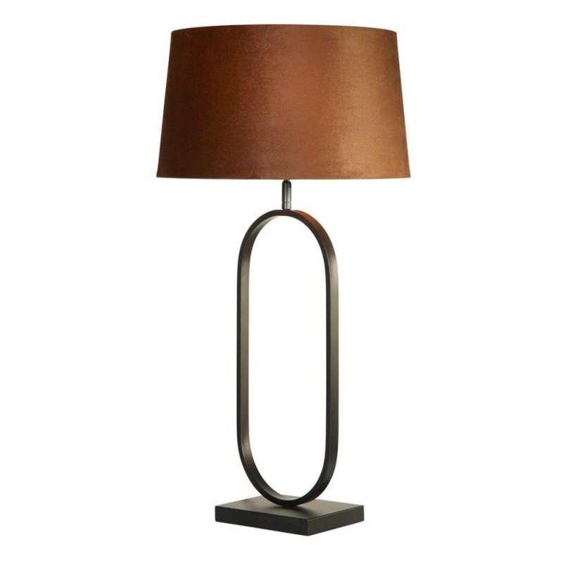 Searchlight-94101OR - Modish - Black Table Lamp with Burnt Orange Velvet Shade