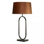 Modish - Black Table Lamp with Burnt Orange Velvet Shade