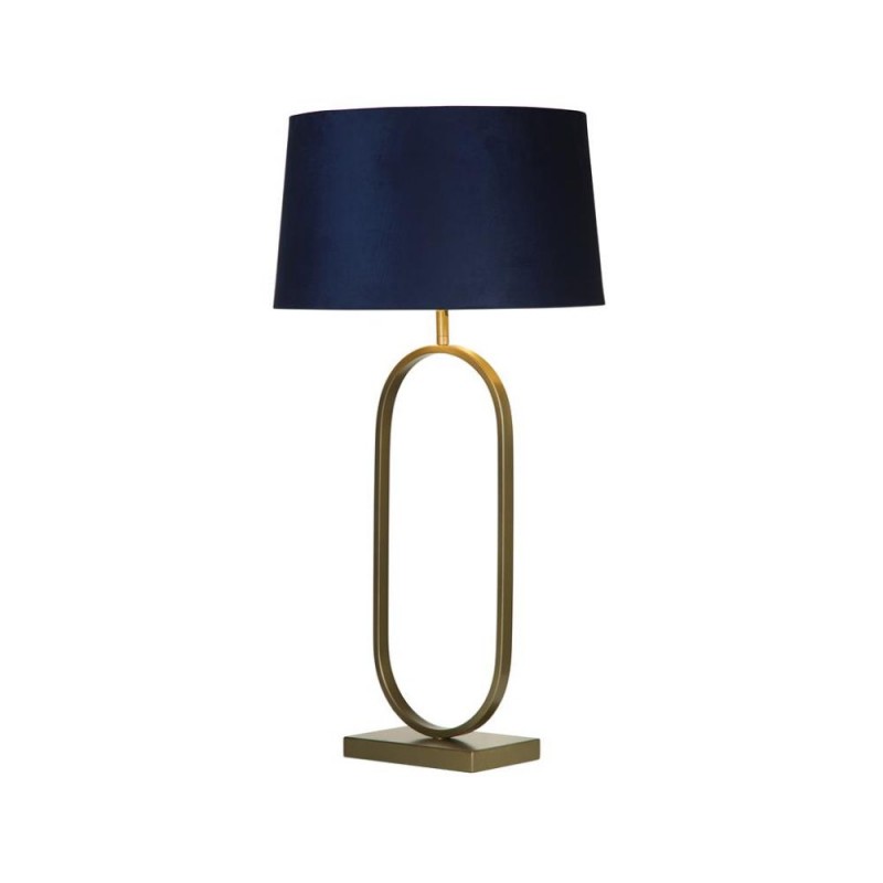Searchlight-94102AZ - Modish - Bronze Table Lamp with Navy Velvet Shade
