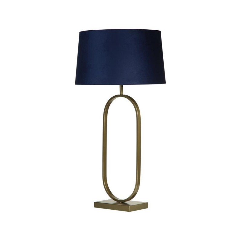 Searchlight-94102AZ - Modish - Bronze Table Lamp with Navy Velvet Shade