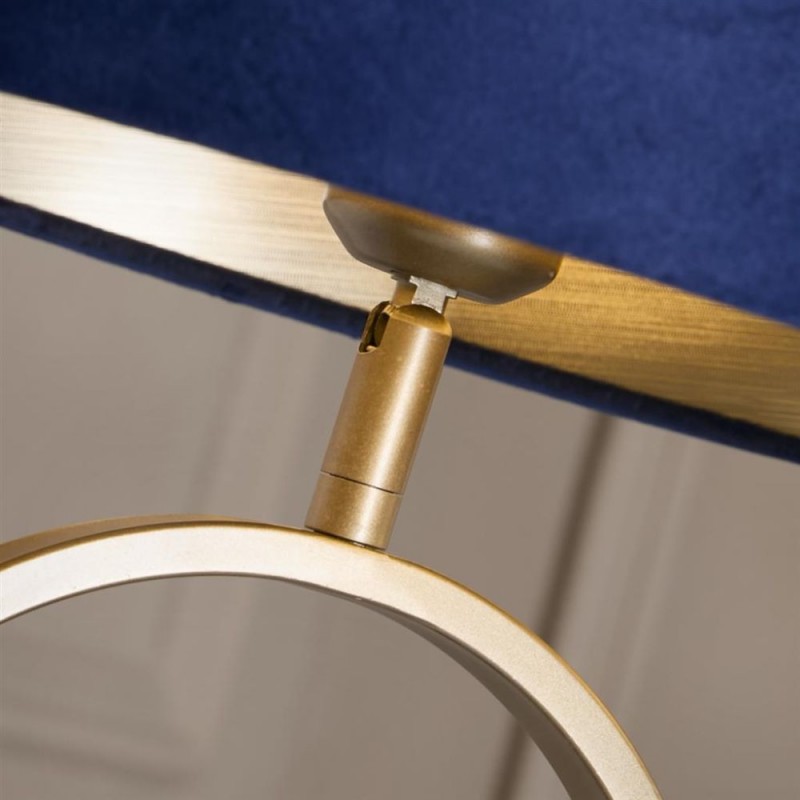 Searchlight-94102AZ - Modish - Bronze Table Lamp with Navy Velvet Shade