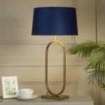 Modish - Bronze Table Lamp with Navy Velvet Shade