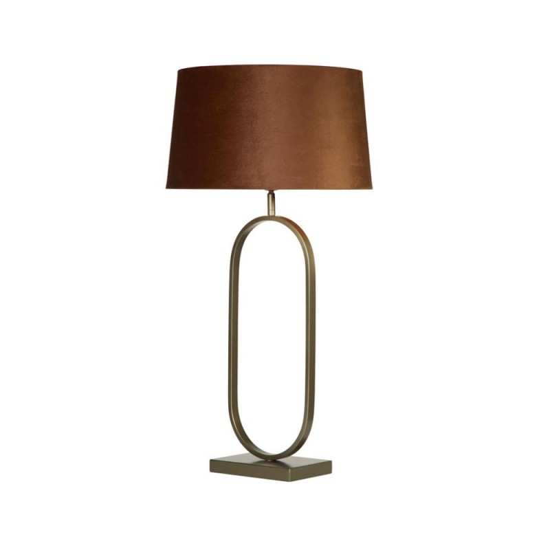 Searchlight-94102OR - Modish - Bronze Table Lamp with Burnt Orange Velvet Shade