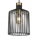 Bird Cage - Black & Satin Brass Cage Pendant Bird Cage - Black & Satin Brass Cage Pendant