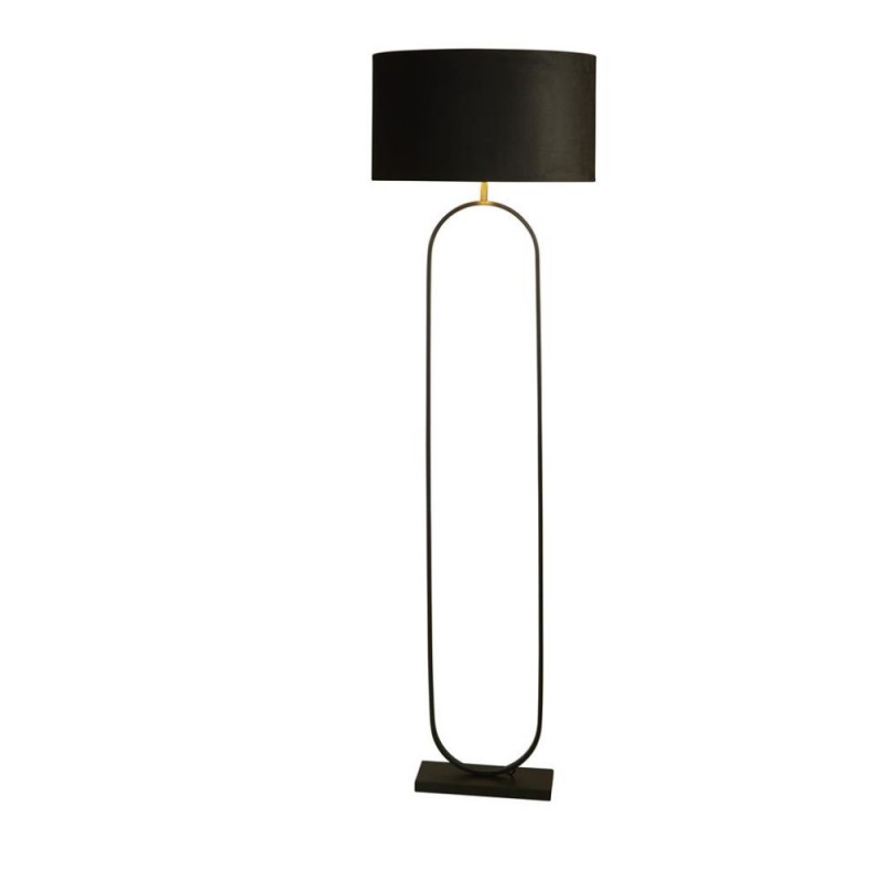 Searchlight-95101BK - Modish - Black Floor Lamp with Black Velvet Shade