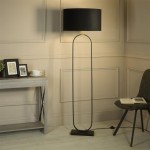 Modish - Black Floor Lamp with Black Velvet Shade