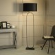 Searchlight-95101BK - Modish - Black Floor Lamp with Black Velvet Shade
